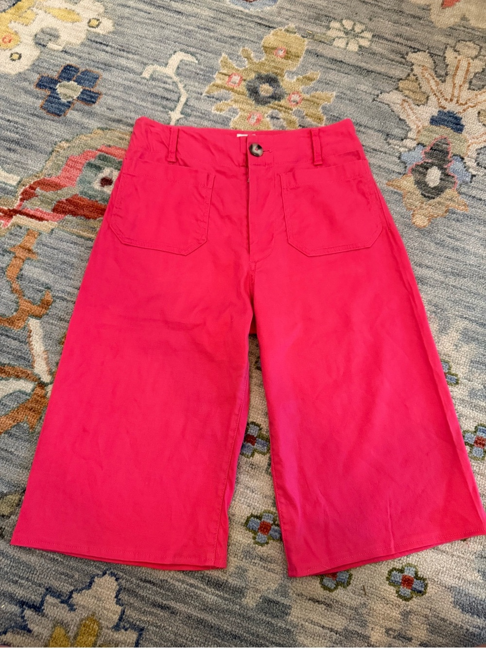 Anthropologie The Colette Linen Blend Longline Shorts by Maeve Pink size 27